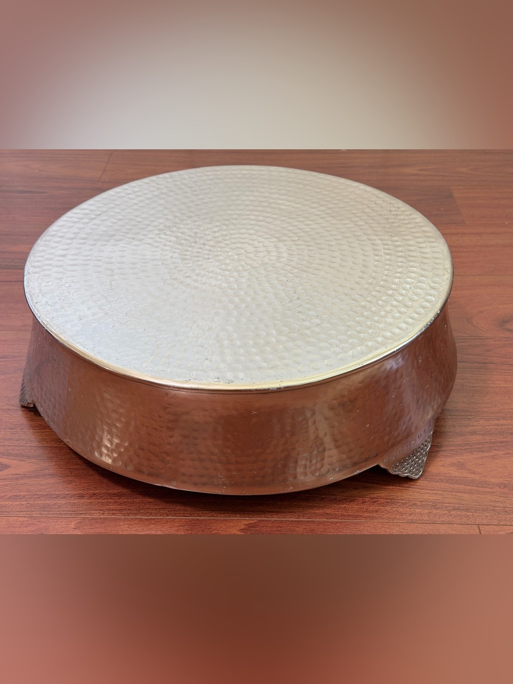 Gift bay creations cake stand base 18 inch silver hammered footed wedding event - Picture 5 of 9